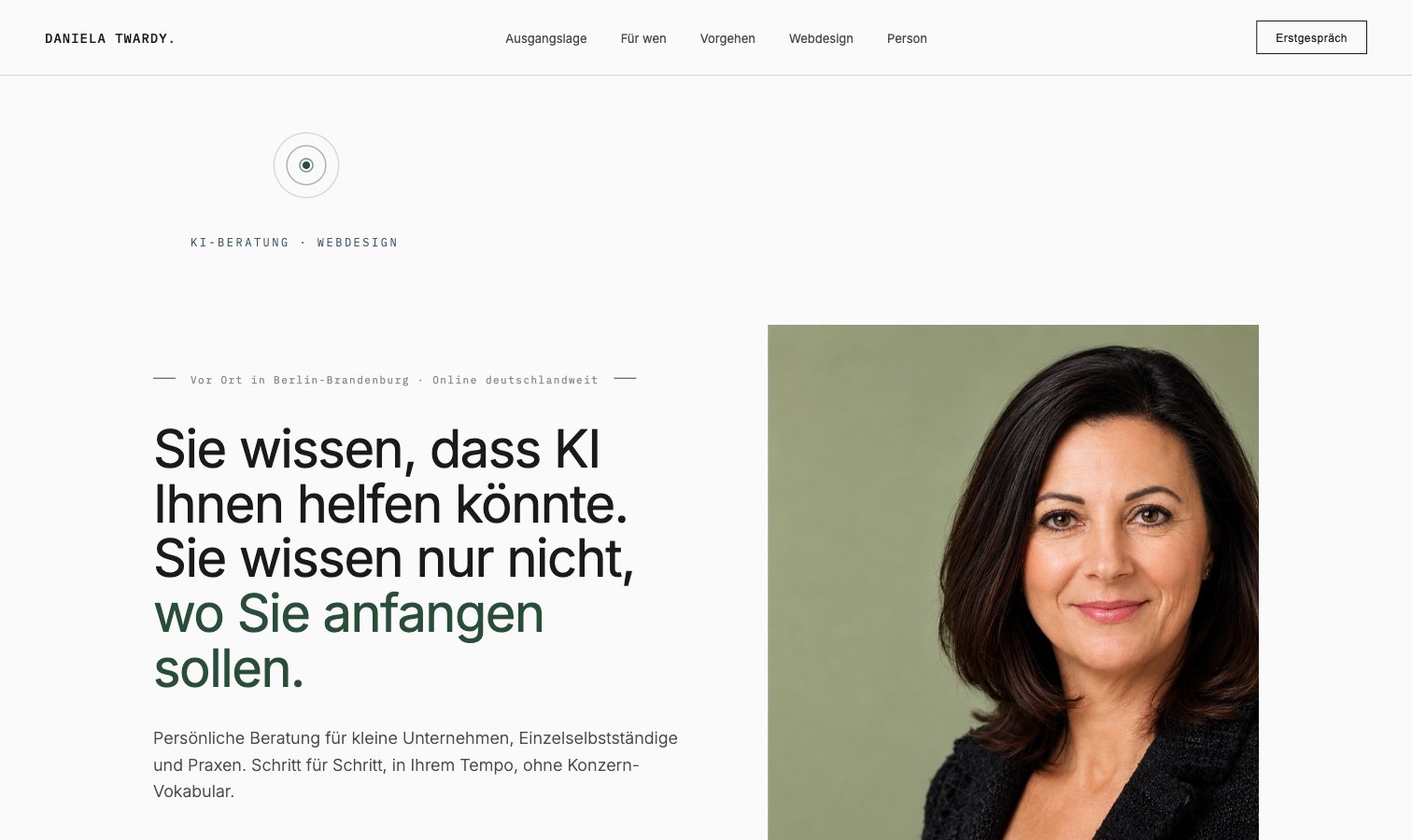 Landingpage KI-Beratungs-Boutique